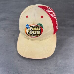 NCAA Final Four Atlanta 2007 Mens Hat Tan Red Coca-Cola March Madness Cap